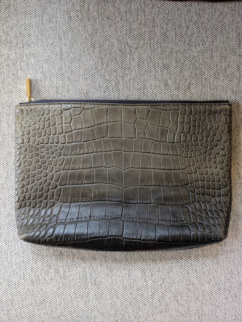 Cuyana Sun Faded Croc-Embossed Leather Pouch - Picture 1 of 3
